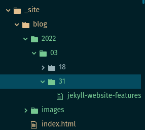 site folder blog structure